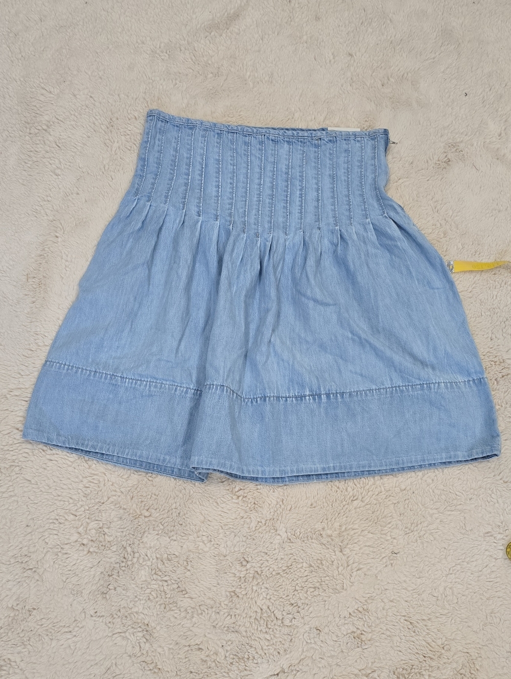 We The Free Light Blue Smocked Waist Denim Skirt